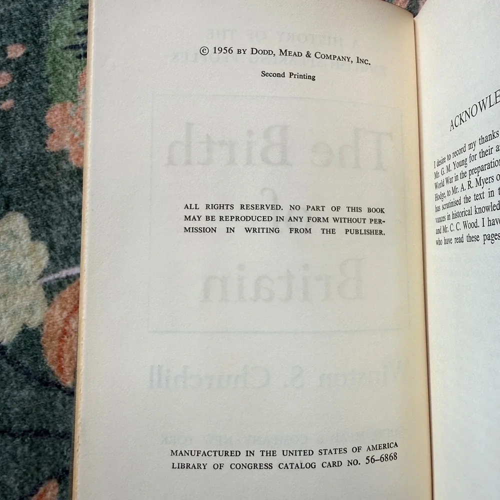 Winston Churchill The Birth of Britain 1956‎ Dodd Mead 2nd Printing Hardcover